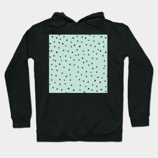 Pastel Green, Blue, Black Dot Print Hoodie